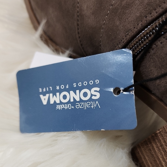 NEW Sonoma Faux Suede Casting Women's Mushroom Brown Ortholite Ankle Booties - Picture 9 of 12